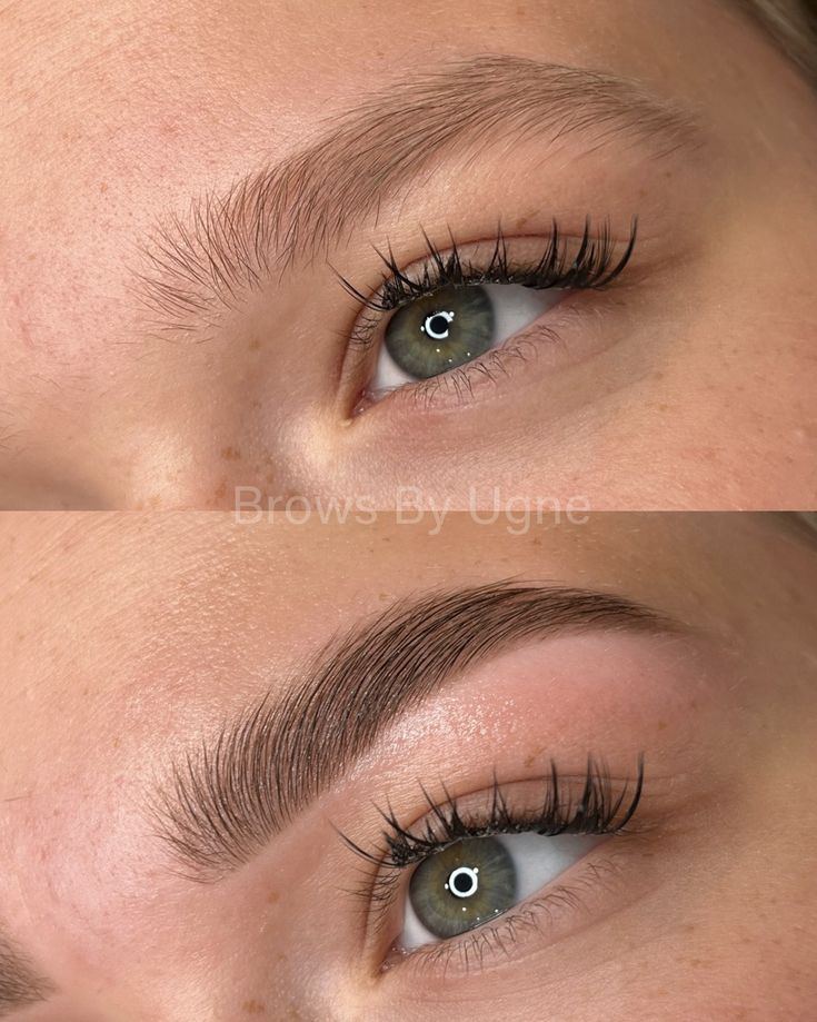 Eyebrow tint before and after at Laurance, DIFC Dubai