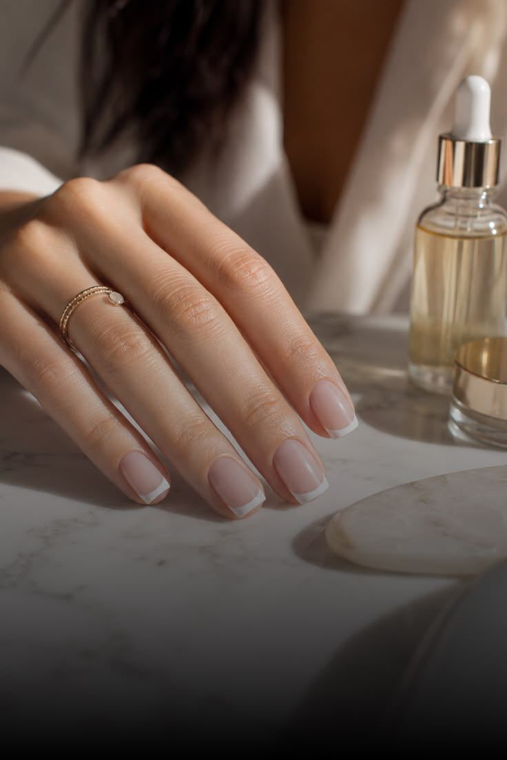 French manicure at Laurance, DIFC Dubai
