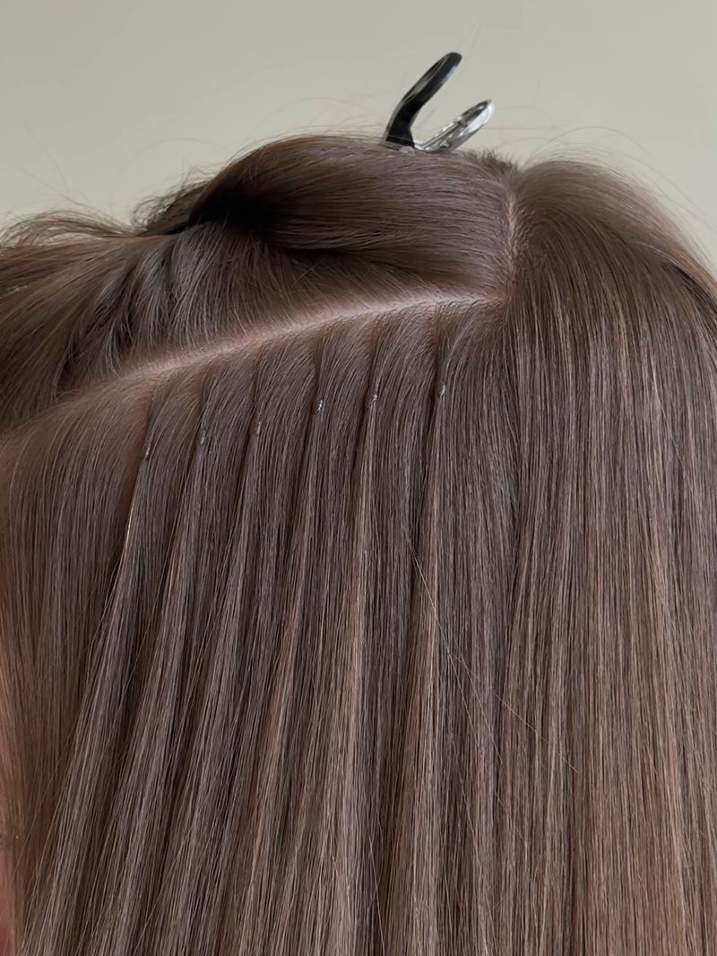 Keratin bond extensions detail at Laurance, DIFC Dubai