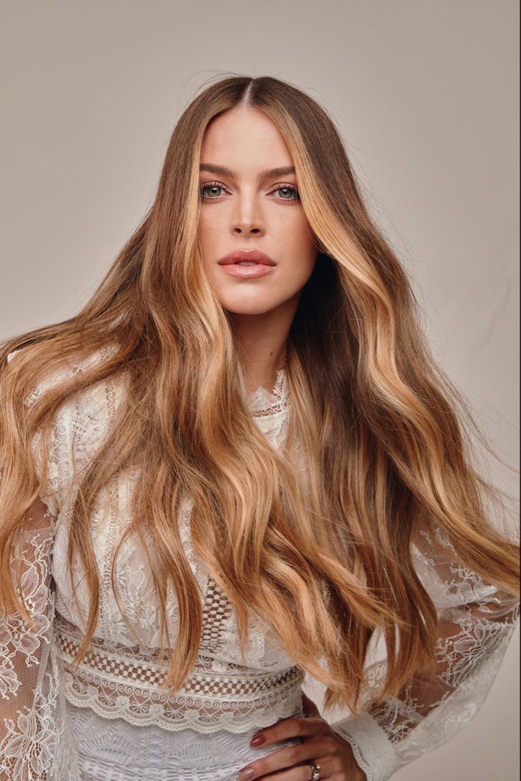 Long golden curls and waves styled at Laurance, DIFC Dubai