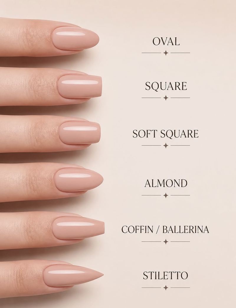 Gel extension nail shapes at Laurance, DIFC Dubai