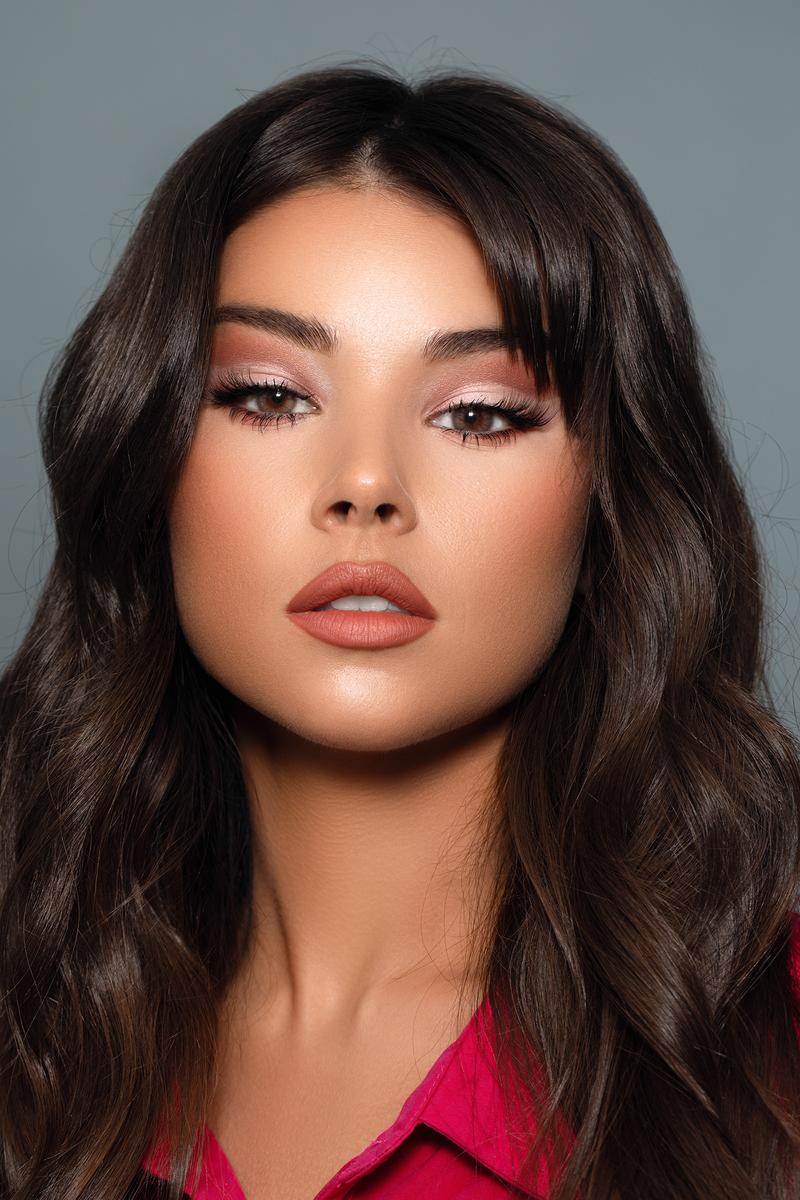 Soft blow-dry with warm tones